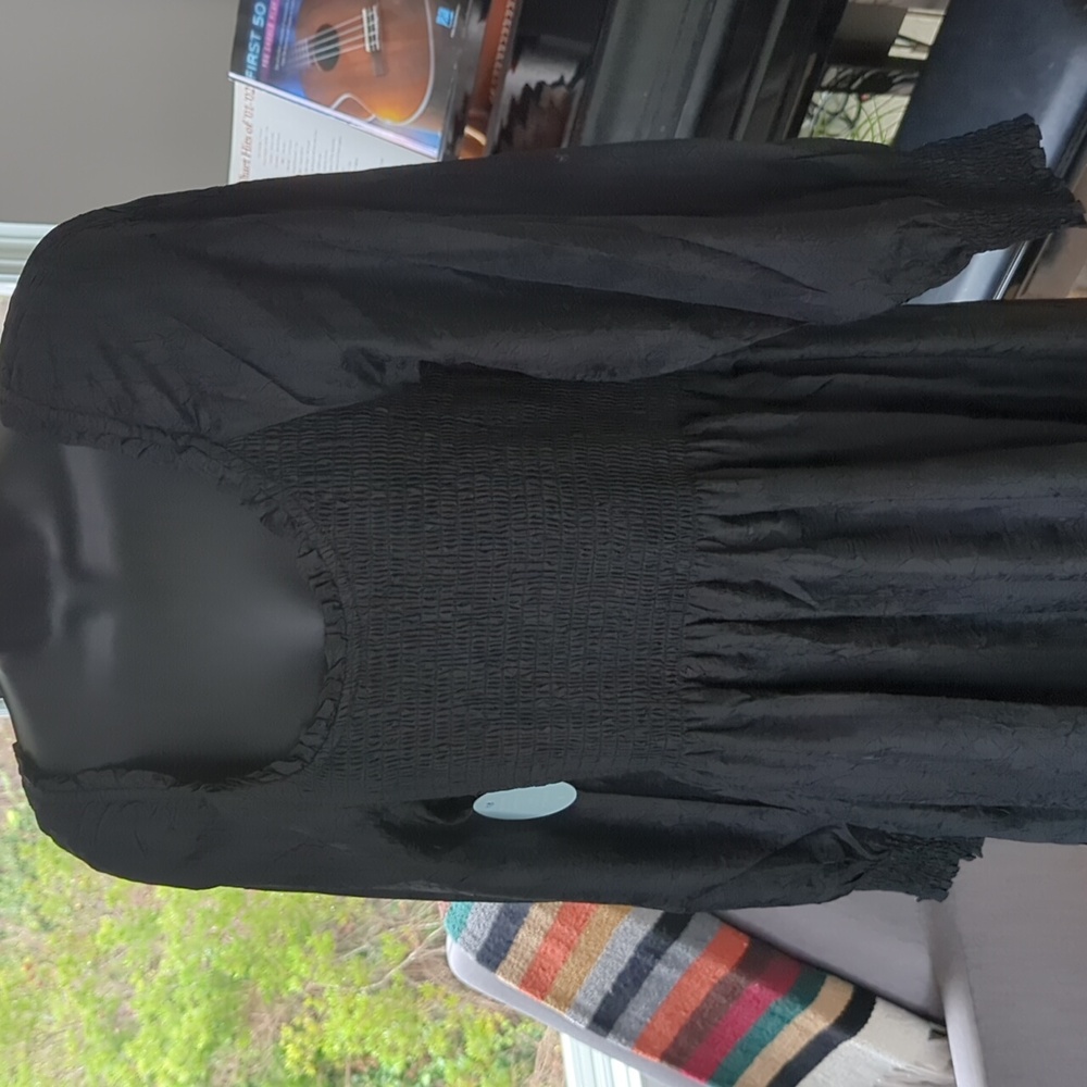 ✨ NWT Hill House home Emily nap dress in black crushed taffeta - Picture 4 of 6